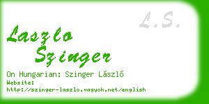laszlo szinger business card